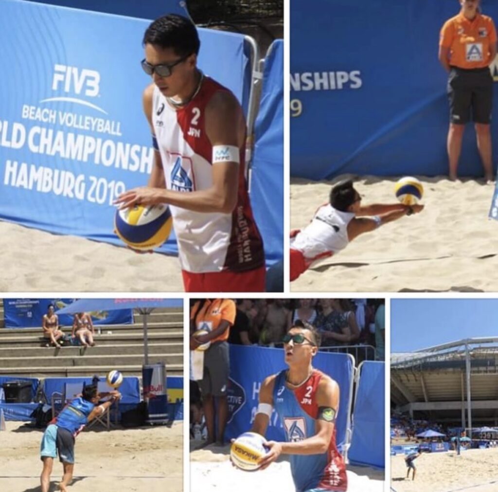 2019年の世界選手権（ドイツ）でプレーする上場雄也と石島雄介