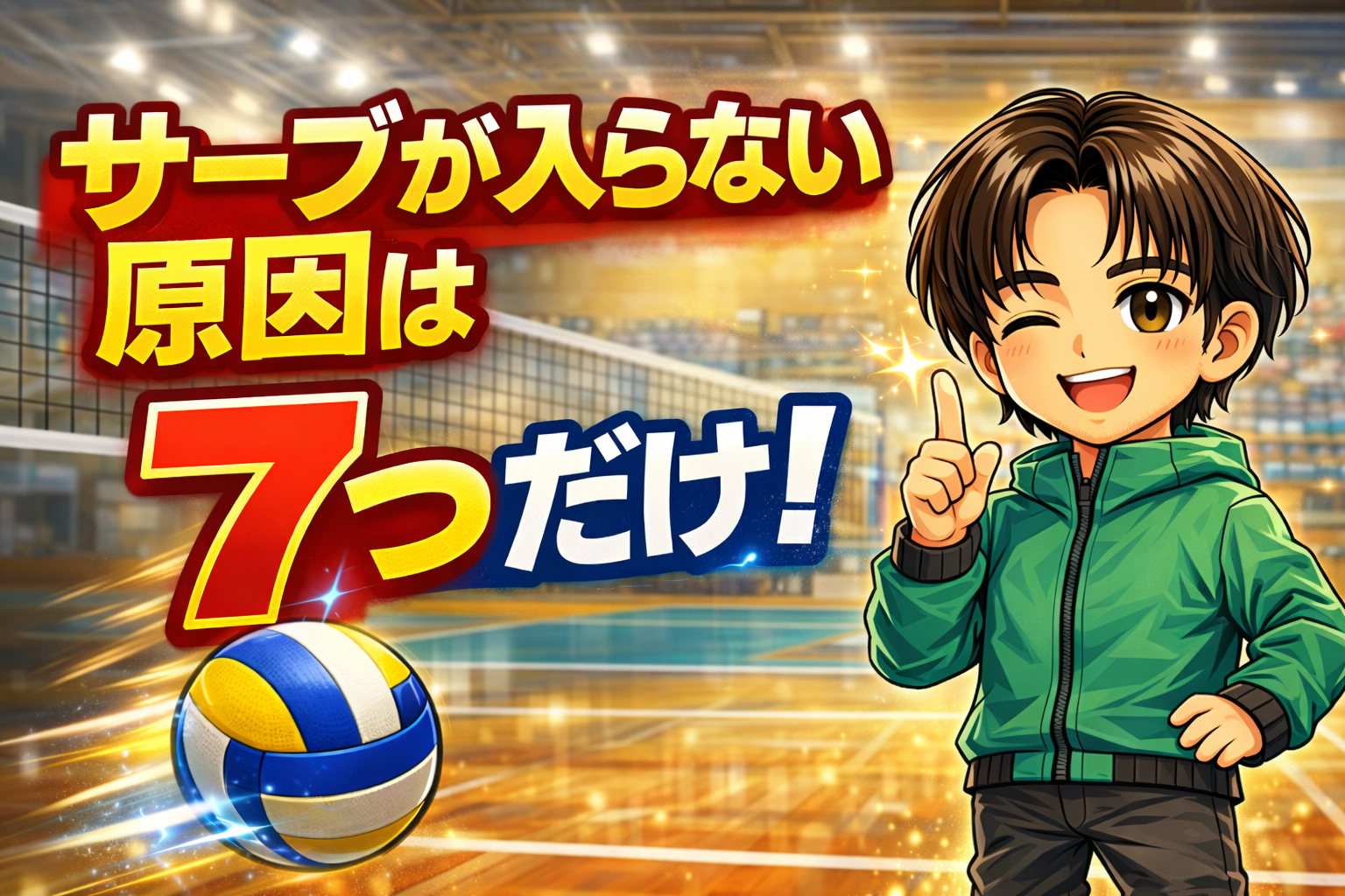 サーブが入らない原因は7つだけ!成功率が一気に上がる改善法【バレーボール】