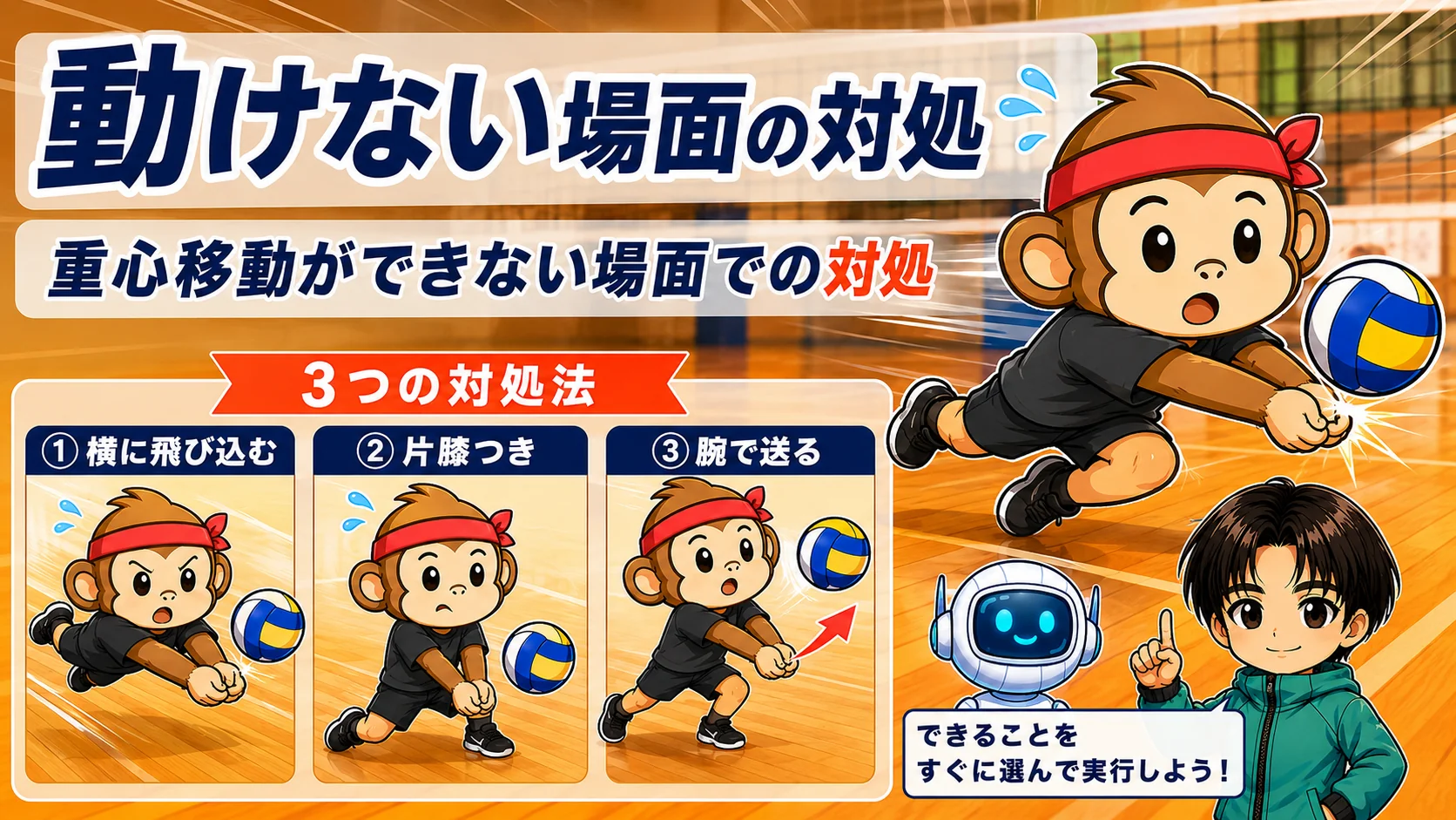 重心移動ができない場面での3つの対処法