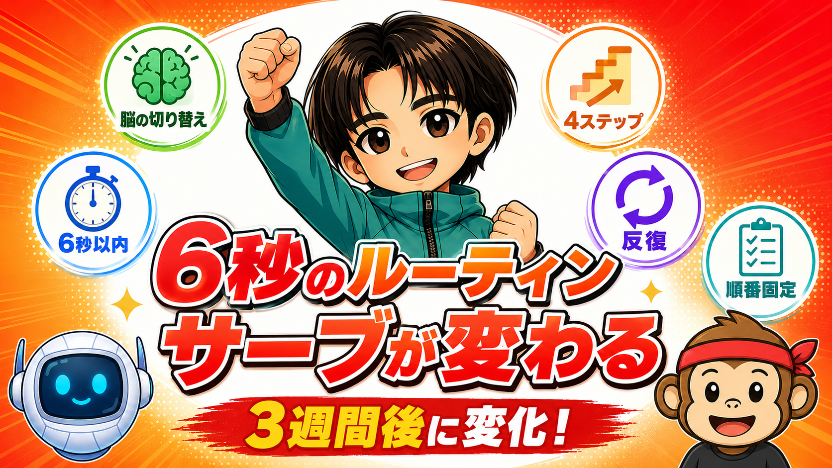 6秒のルーティンでサーブが変わる