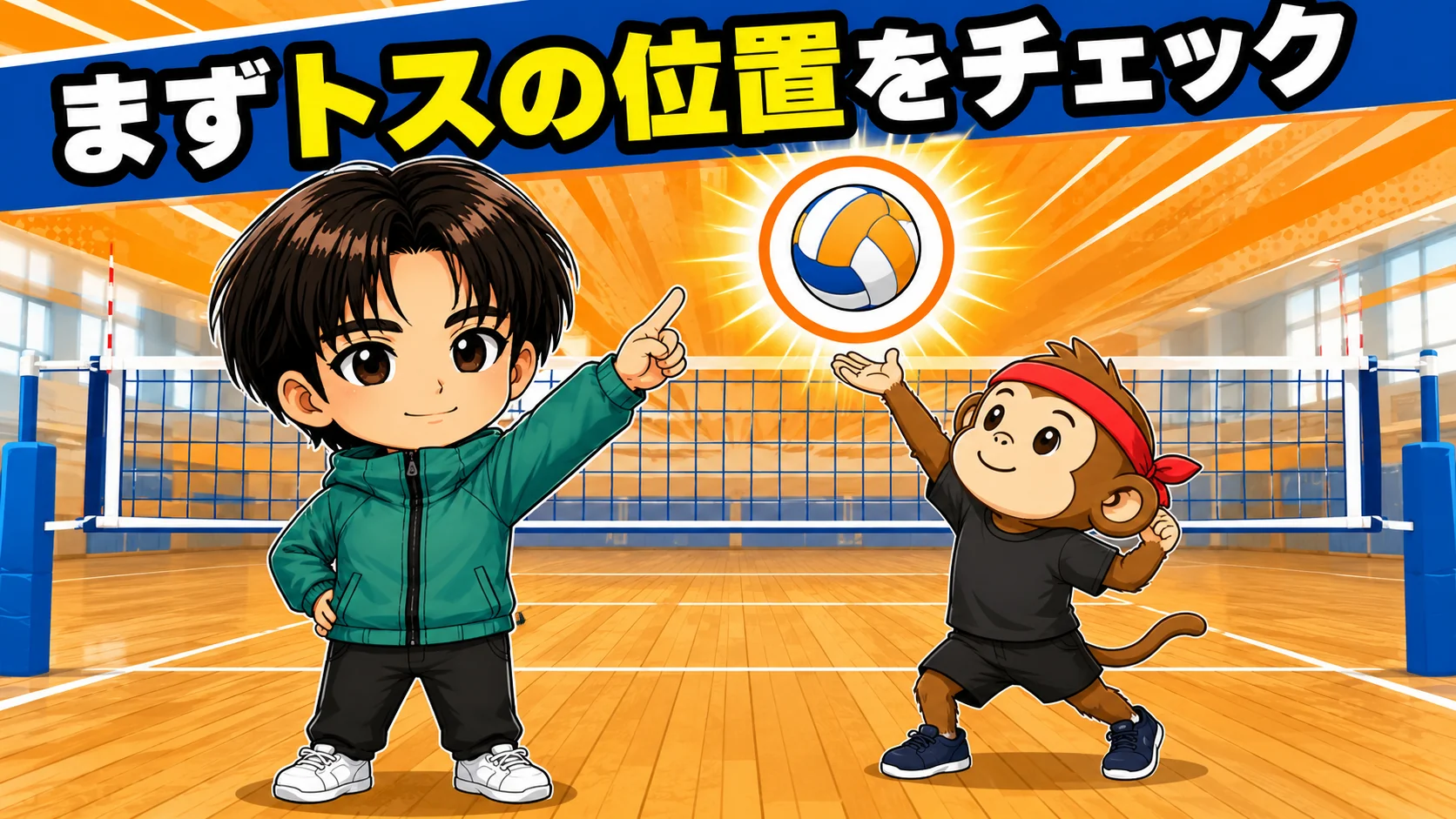 まずトスの位置をチェック