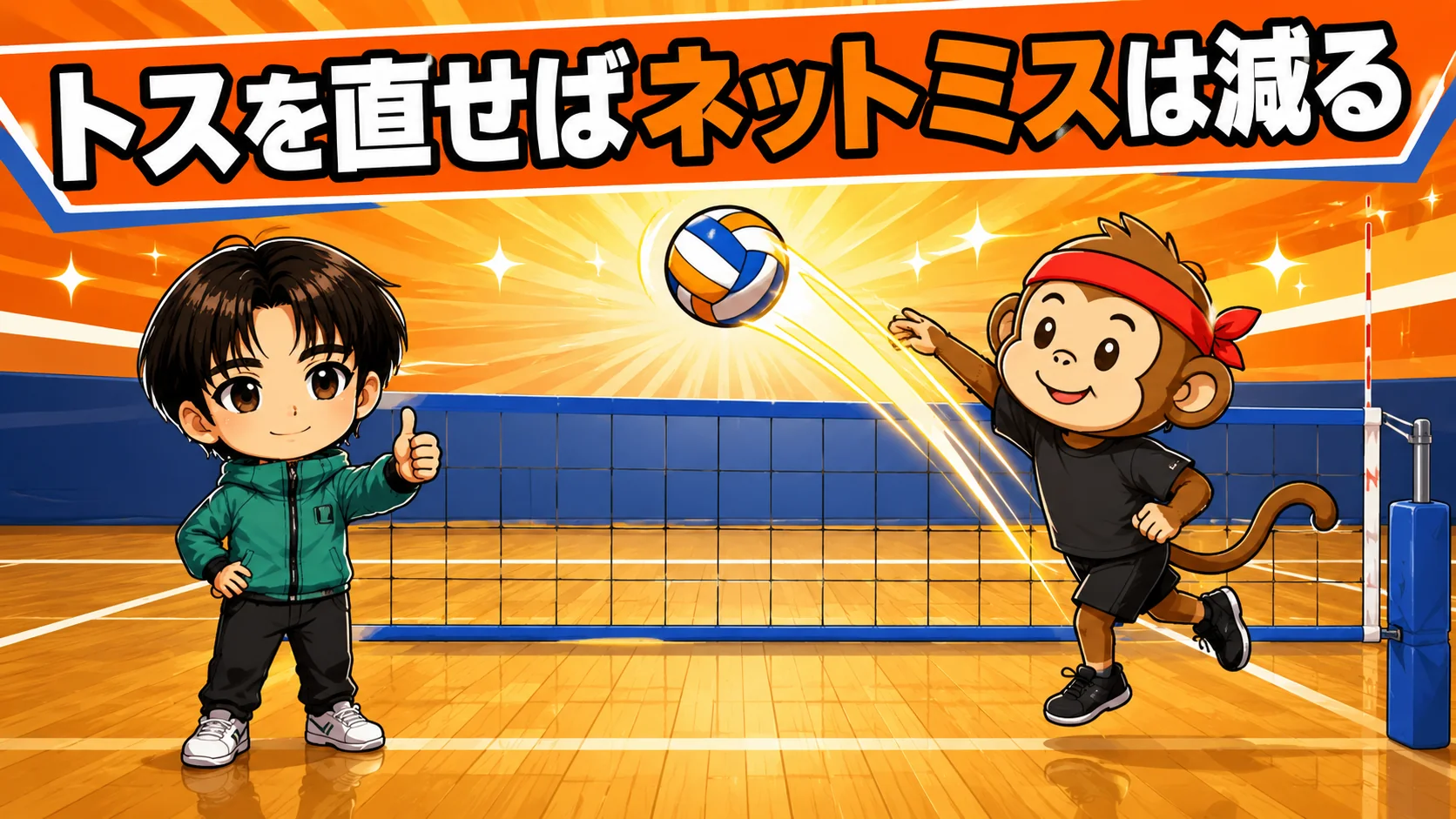 トスを直せばネットミスは減る