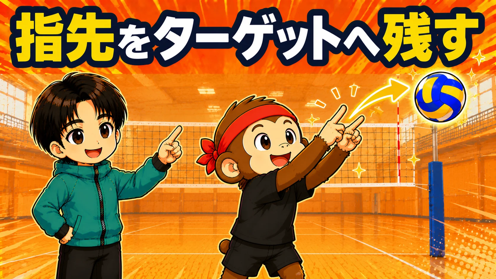 指先をターゲット方向へ残すフォロースルーの完成形