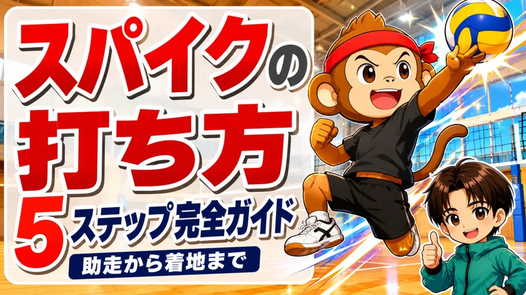 スパイクの打ち方を助走から着地まで5ステップで解説する完全ガイドのアイキャッチ