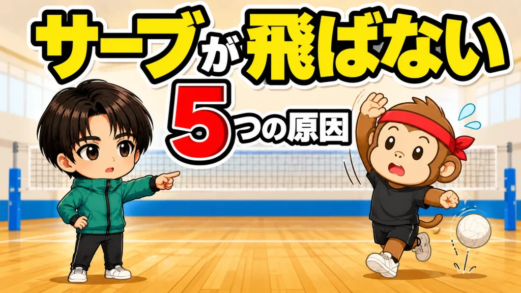 バレーボールのサーブが飛ばない5つの原因を元日本代表が解説するアイキャッチ画像