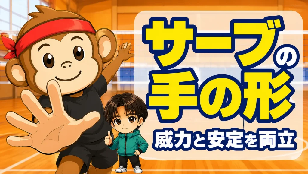 サーブの手の形で威力と安定を両立させるコツを解説するアイキャッチ