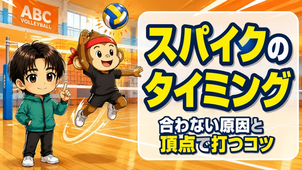 スパイクのタイミングが合わない原因と頂点で打つコツのアイキャッチ画像