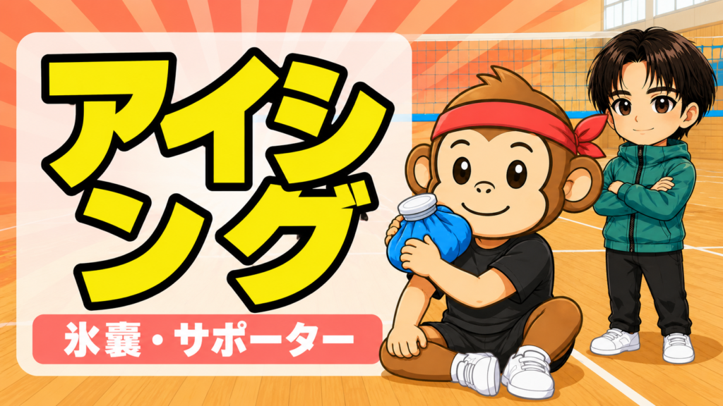 バレーボールのアイシンググッズ・氷嚢とサポーター