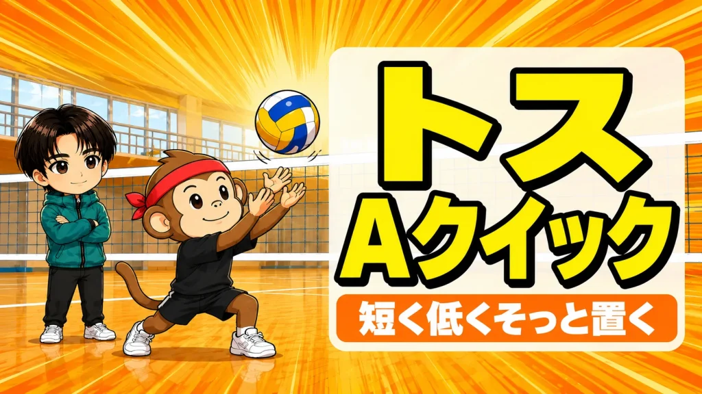 Aクイックのトスの上げ方を解説するアイキャッチ画像