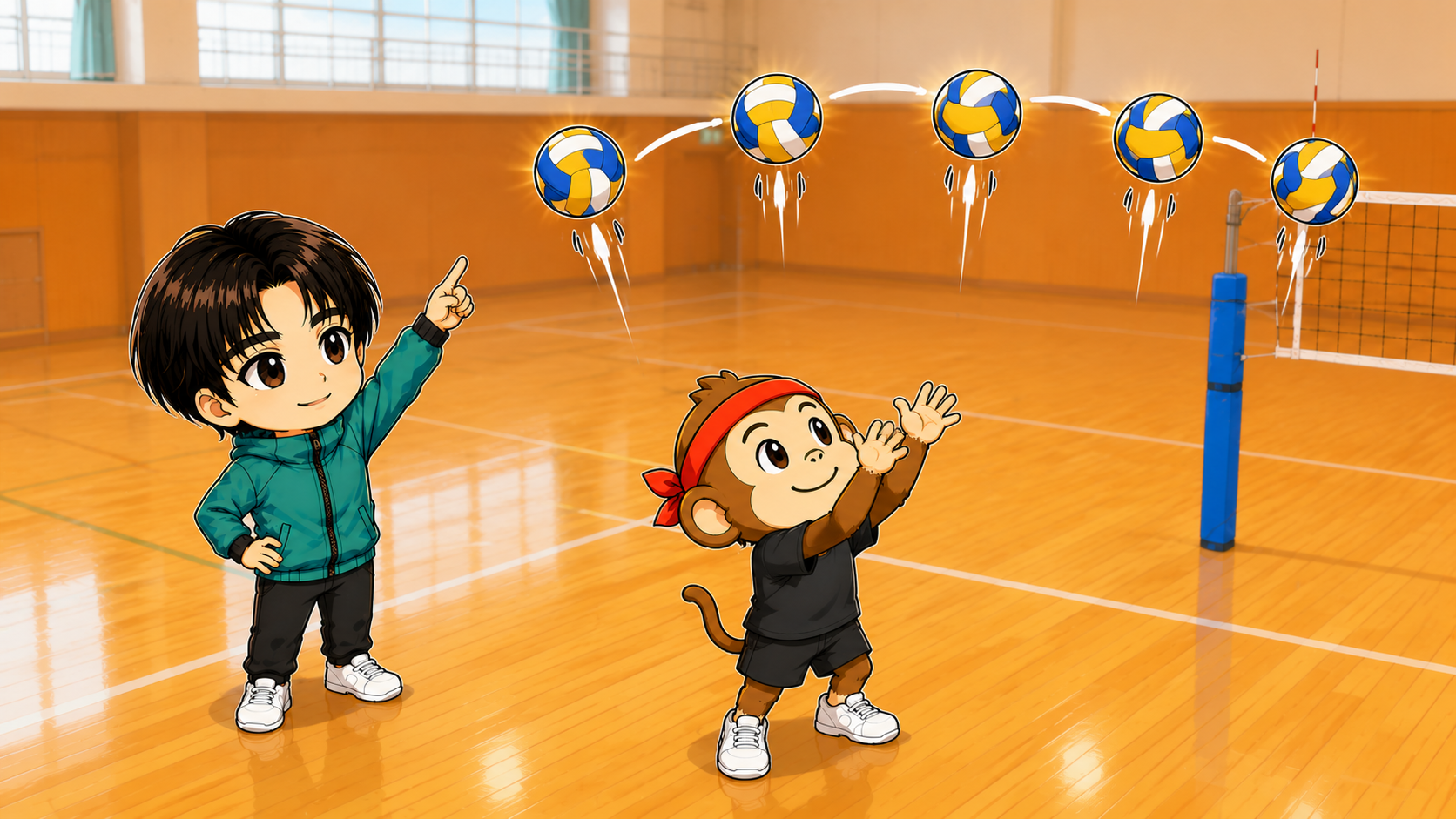 トスだけを繰り返して高さを安定させる練習の図解