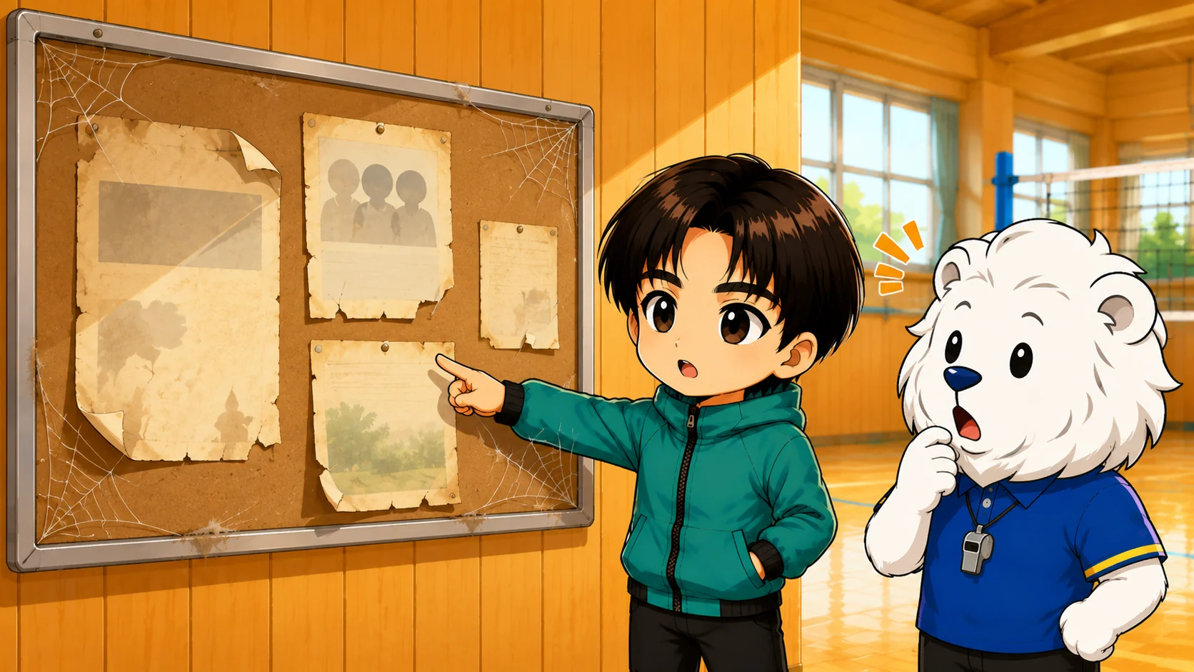 放置されたチームのホームページが古い情報のままになり見た人を不安にさせる様子のイラスト