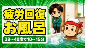 疲労回復のお風呂|バレーの練習後に38〜40度で10〜15分つかる入浴法のアイキャッチ