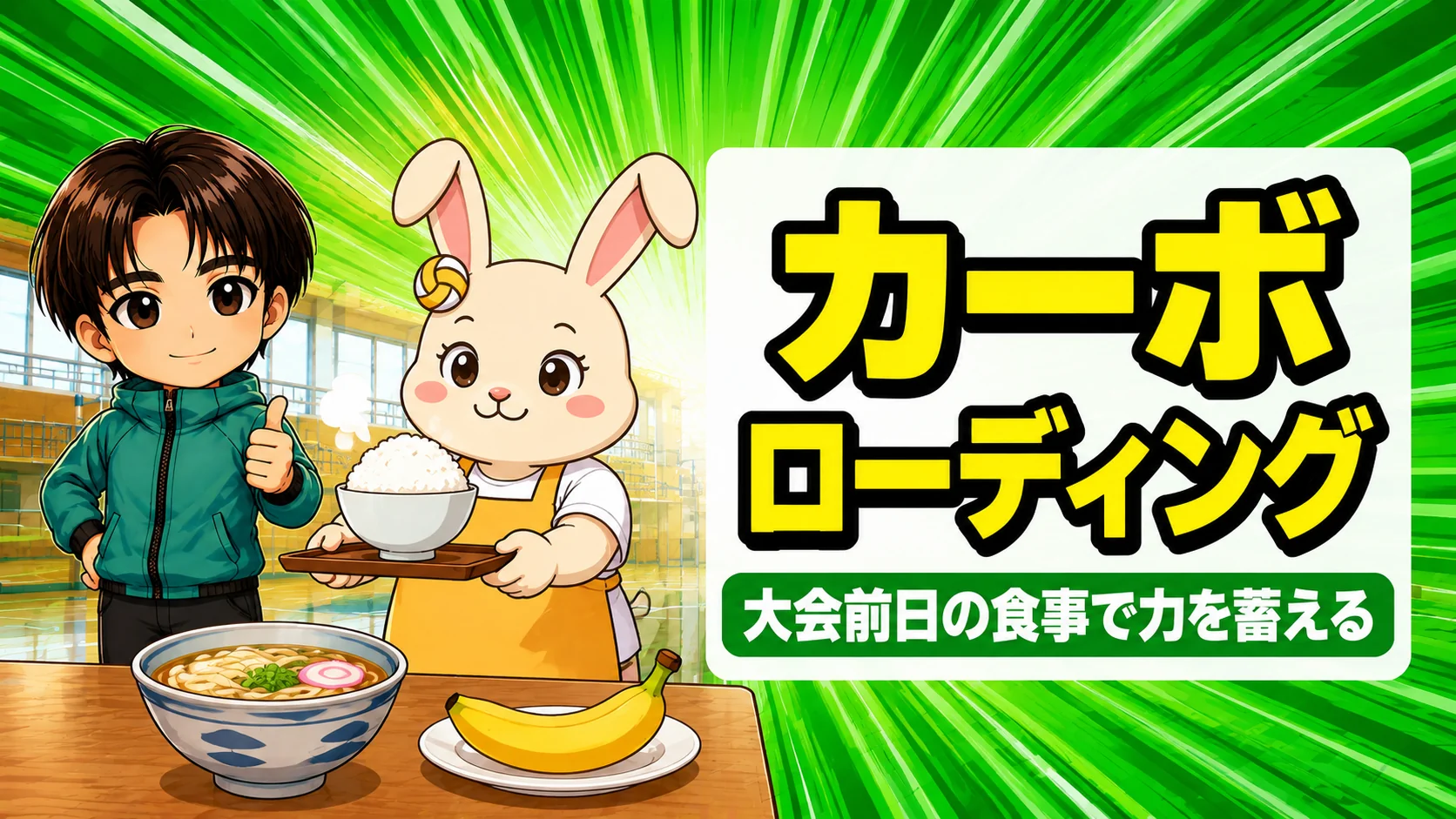 カーボローディングのやり方を解説するアイキャッチ画像