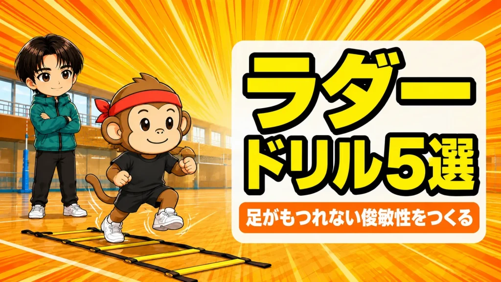 バレーのラダートレーニングで俊敏性を上げるドリル5選のアイキャッチ