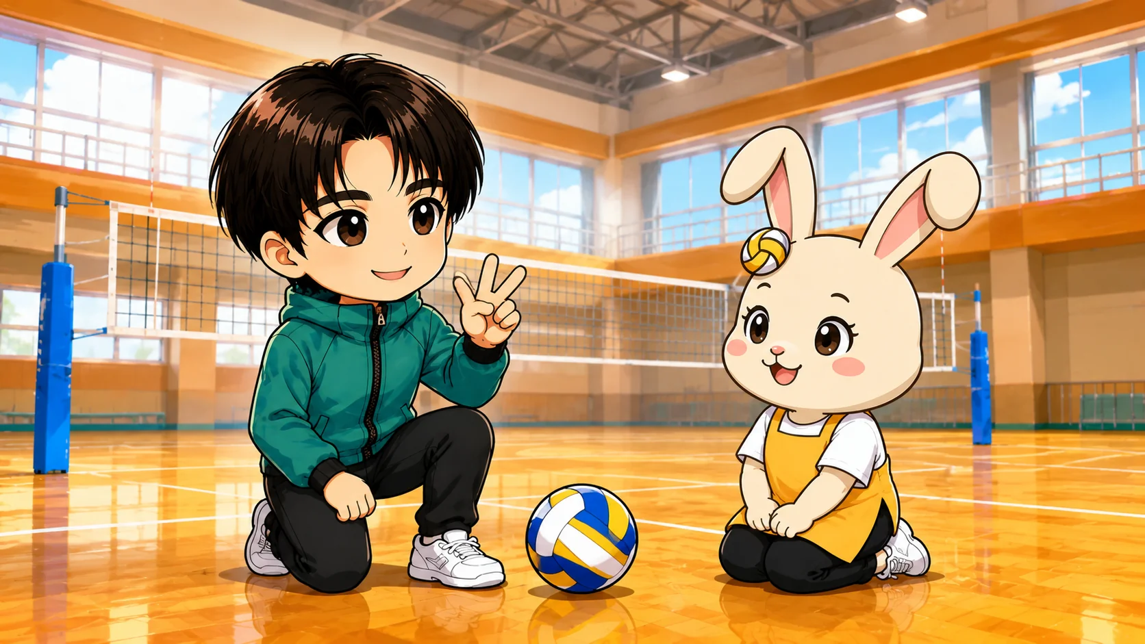 ママさんバレーの復帰を体・感覚・試合の3段階に分けて説明する場面