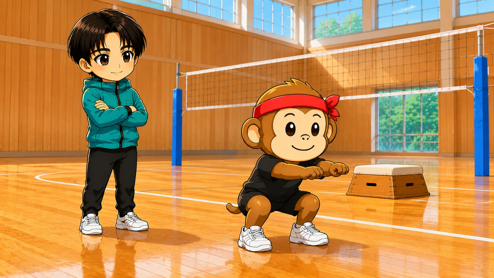 プライオメトリクスの前にスクワットで下半身の土台を作るバレー選手