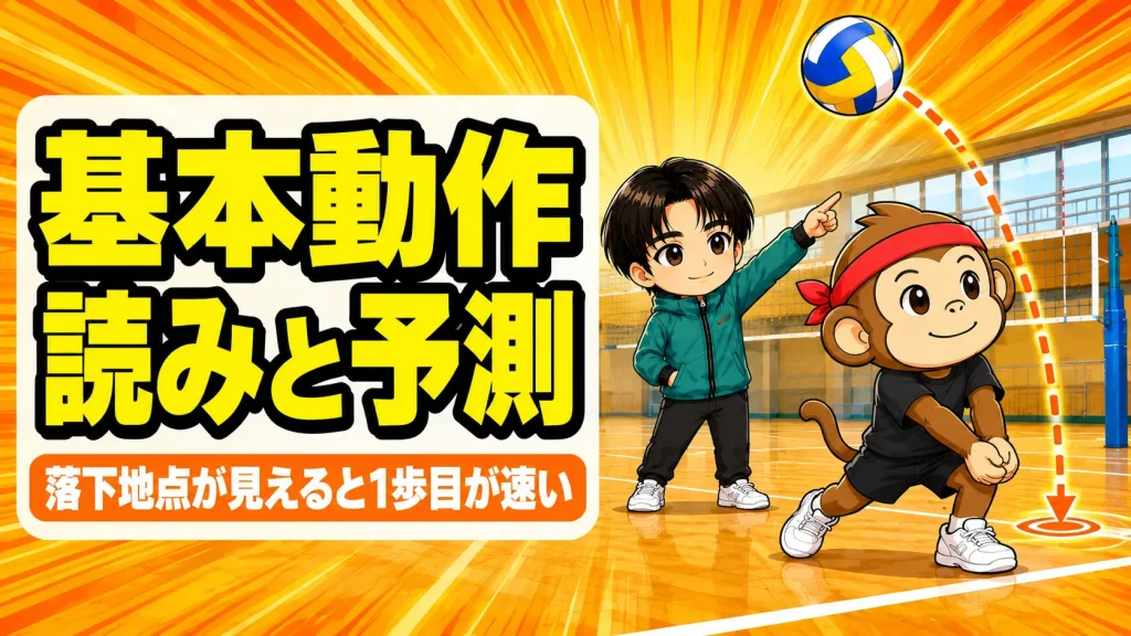 バレーの読み・予測で落下地点を見抜く基本動作のアイキャッチ
