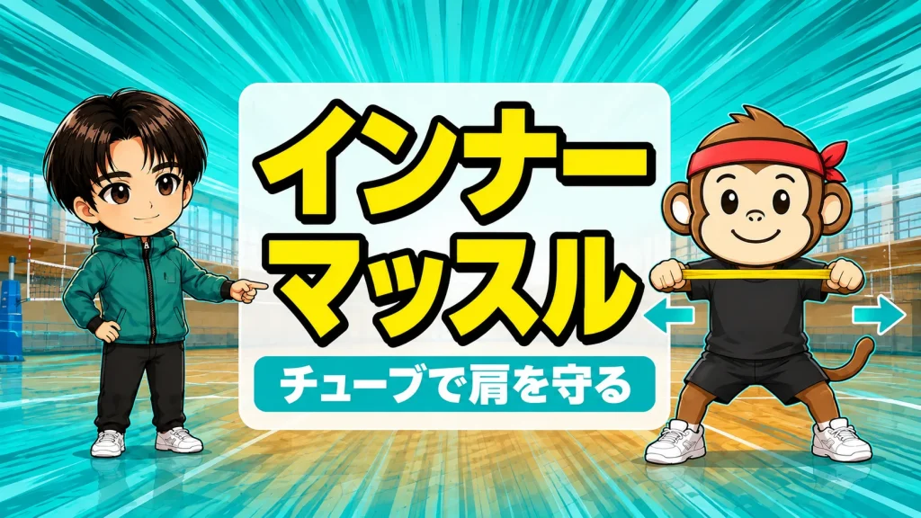 肩のインナーマッスルの鍛え方をチューブで解説するアイキャッチ