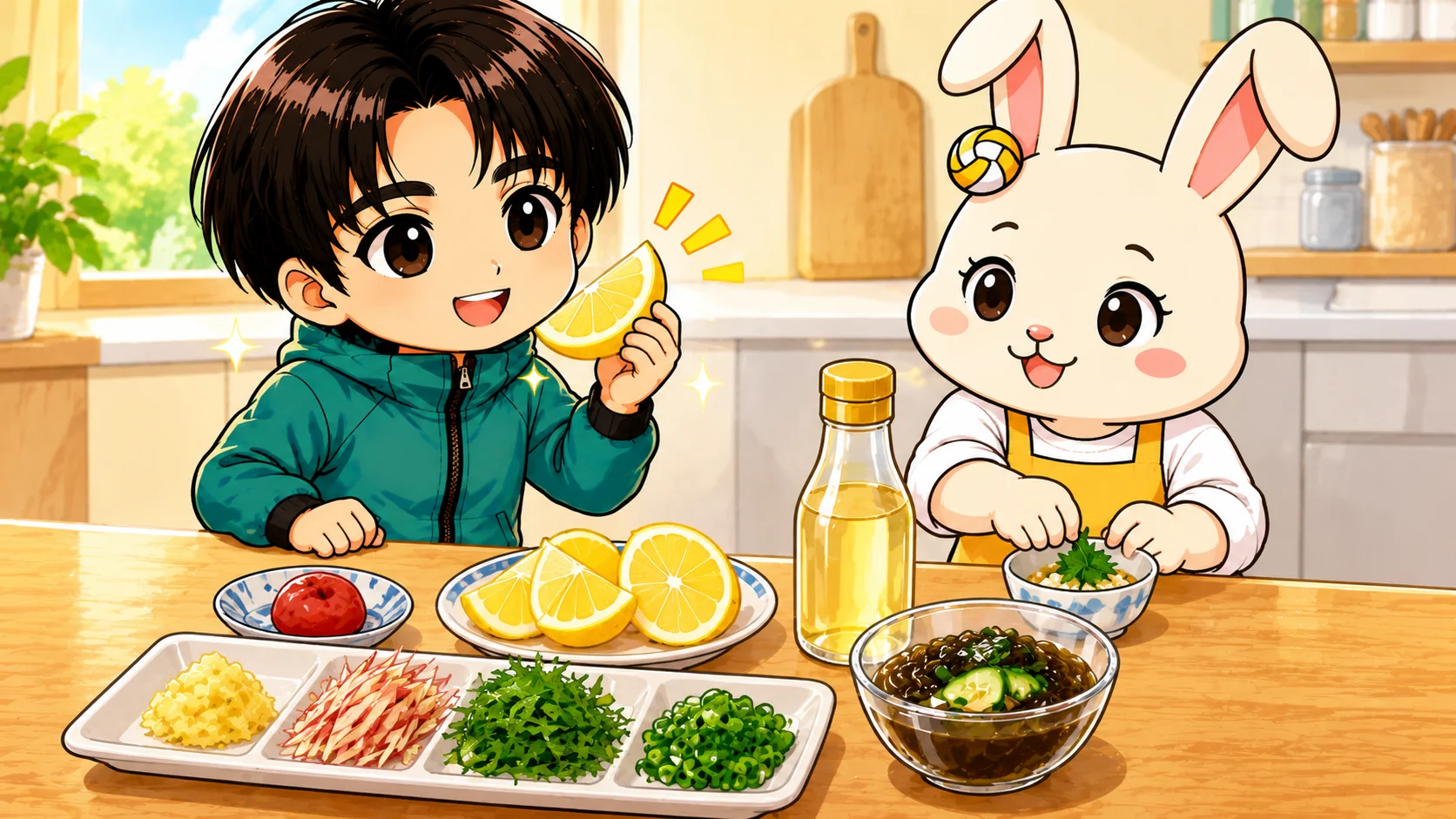 夏バテの食事で食欲を引き出す梅干しやレモンなどの酸味としょうがや大葉の薬味