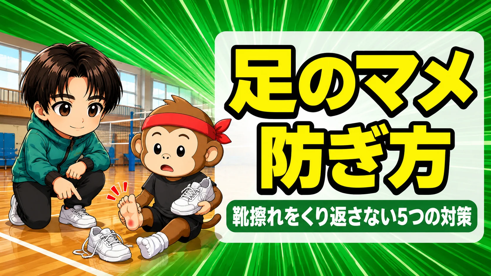バレーで足にマメができる原因と靴擦れを防ぐ対策を解説するアイキャッチ画像