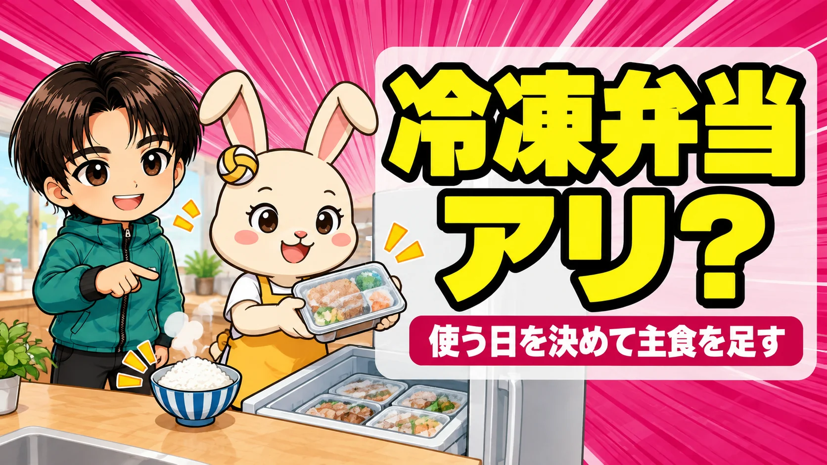 部活家庭の冷凍弁当の使い方を紹介するアイキャッチ
