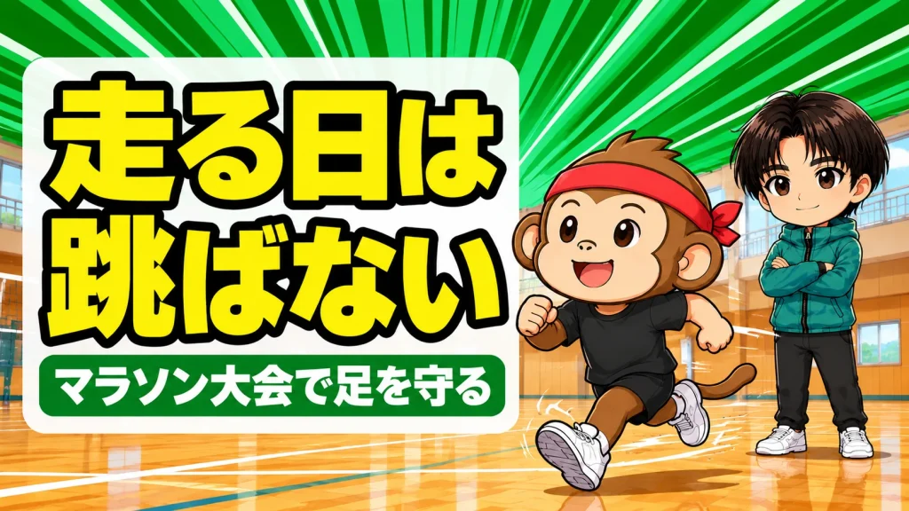 マラソン大会に向けて走るバレー部の選手と見守るコーチ