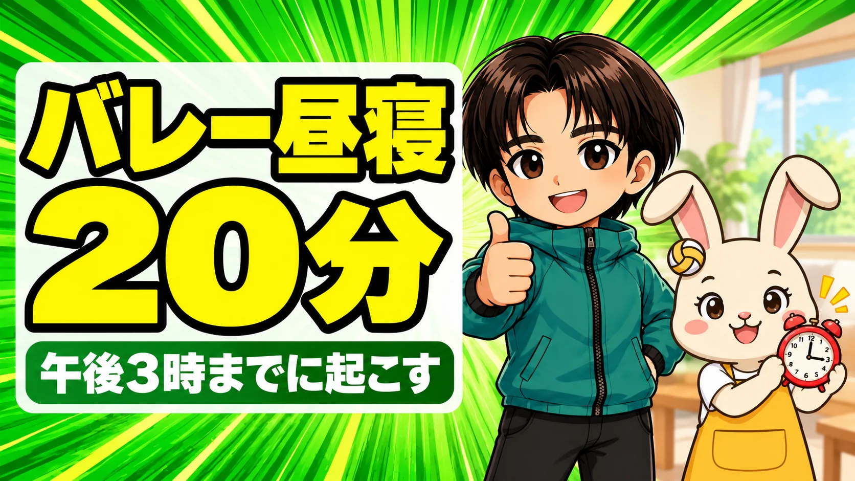 バレー部の子の昼寝は20分前後・午後3時までが目安