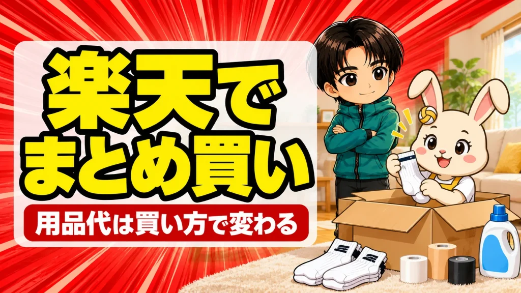 部活用品を楽天でまとめ買いするときの手順を紹介するアイキャッチ画像