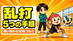 バレーの乱打のやり方と5つの手順を紹介するアイキャッチ画像