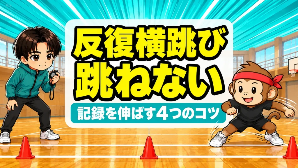 バレーの反復横跳びで記録を伸ばすコツを解説するアイキャッチ