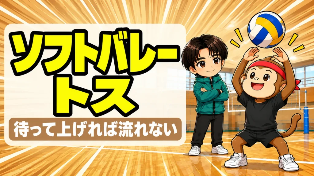 ソフトバレーのトスの上げ方を解説するアイキャッチ