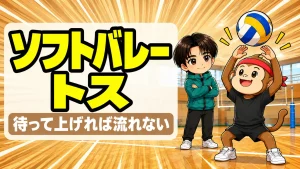 ソフトバレーのトスの上げ方を解説するアイキャッチ