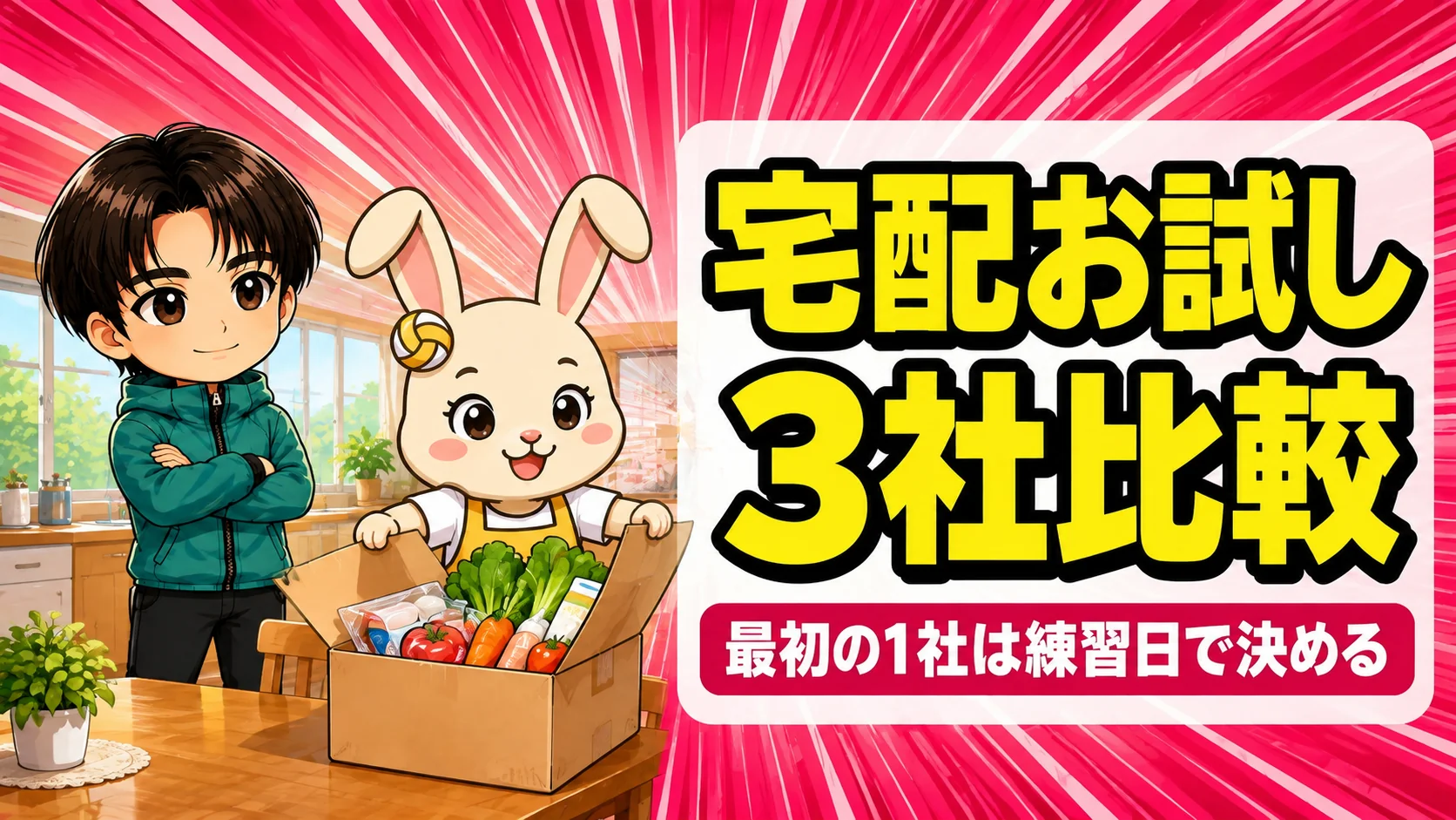 食材宅配のお試しセット3社比較を解説するアイキャッチ