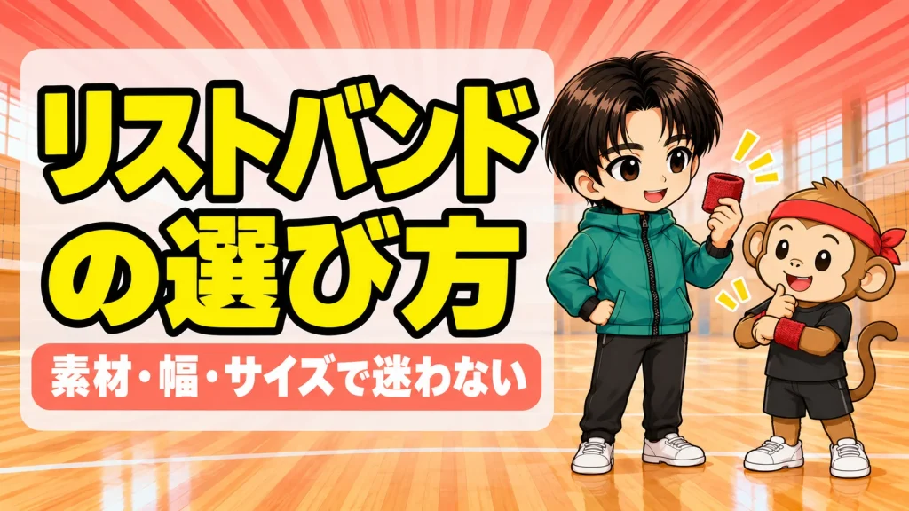 バレーのリストバンドの効果と選び方を解説するアイキャッチ