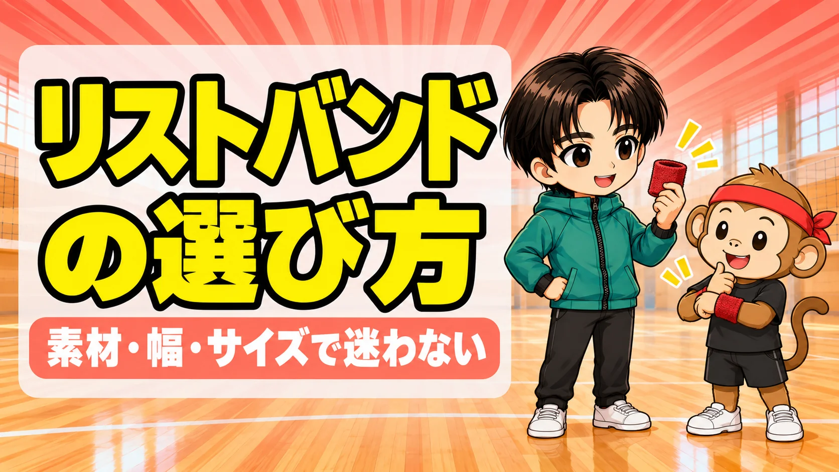 バレーのリストバンドの効果と選び方を解説するアイキャッチ