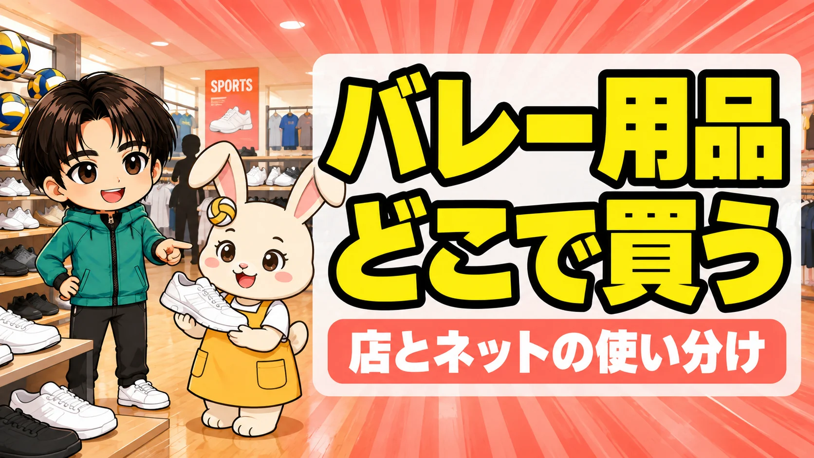 バレー用品をどこで買うか店とネットで使い分ける