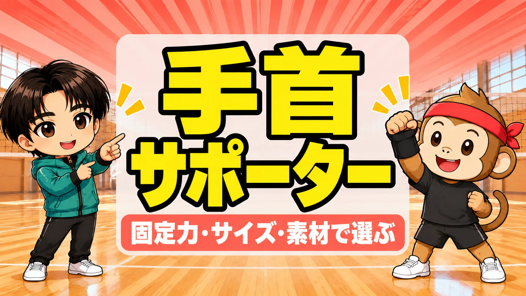 バレーの手首サポーターの選び方を固定力・サイズ・素材の3つで解説するアイキャッチ画像