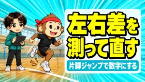 ジャンプの左右差を片脚ジャンプで測って直す