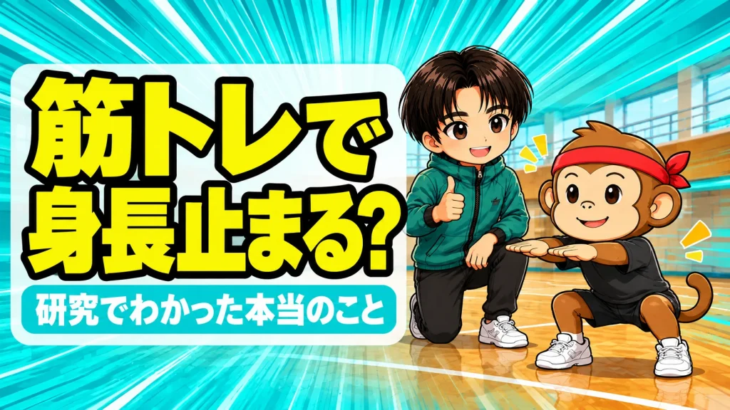 筋トレで身長が止まるかを解説する記事のアイキャッチ